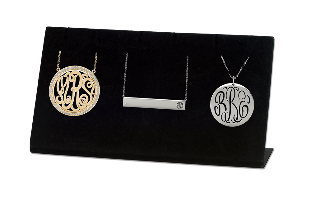 3 Pcs sample kit that displays the diamond bezel monogram that won the JCK designers Showcase award!